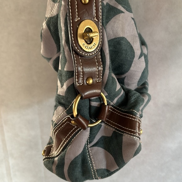 Denim green fabric handbag - Picture 3 of 9